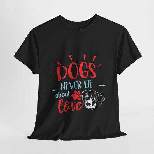 Unisex Heavy Cotton Tee - 'Dogs Never Lie About Love' - Pet Lover's Tee