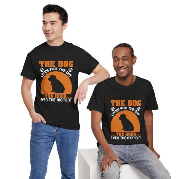 Dog Lover Unisex Heavy Cotton Tee - "The Dog Lives for the Day" Graphic T-Shirt