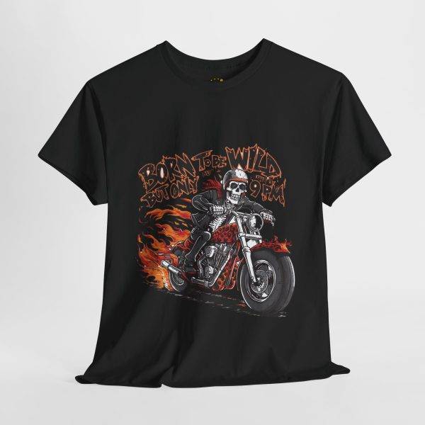 Born to Be Wild Unisex Heavy Cotton Tee - Motorcycle Skull Design