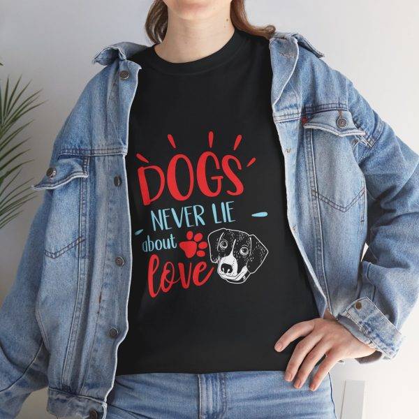 Unisex Heavy Cotton Tee - 'Dogs Never Lie About Love' - Pet Lover's Tee