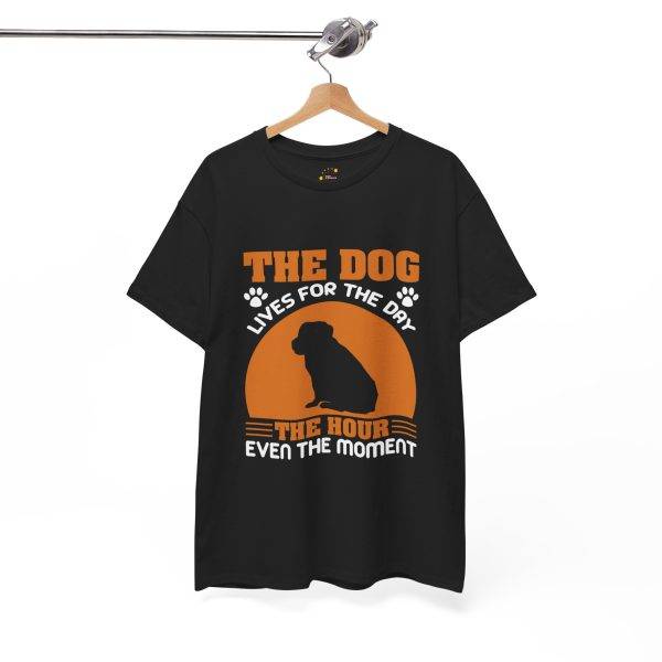 Dog Lover Unisex Heavy Cotton Tee - "The Dog Lives for the Day" Graphic T-Shirt
