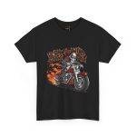 Born to Be Wild Unisex Heavy Cotton Tee - Motorcycle Skull Design