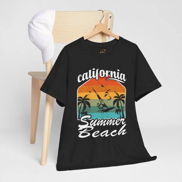 California Summer Beach Tee – Unisex Heavy Cotton T-Shirt for Travel Lovers