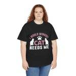 Cat Workout Unisex Heavy Cotton Tee - I Would Workout If Cat Needs Me