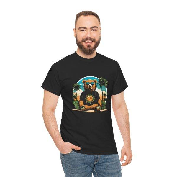 Beach Vibes Bear Unisex Heavy Cotton Tee - Chill Summer Style Beach Vibes Bear Unisex Heavy Cotton Tee - Chill Summer Style