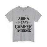 Happy Camper Unisex Heavy Cotton Tee - Life is Good Outdoor Shirt