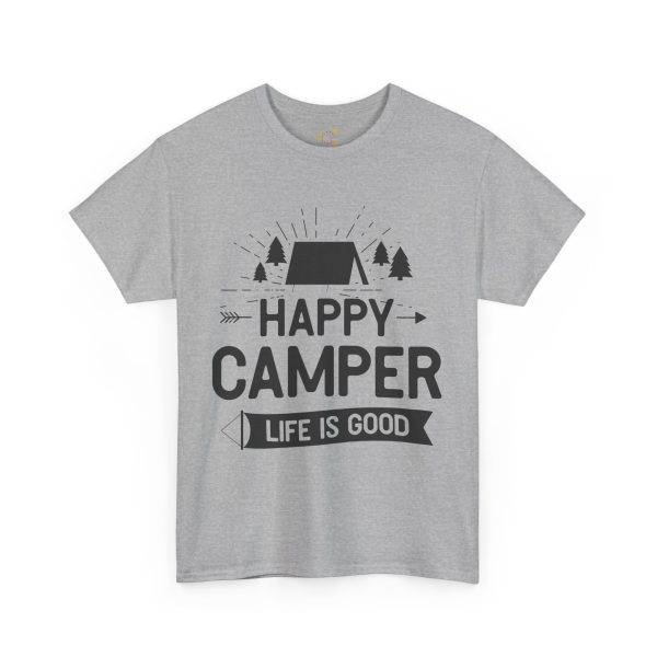 Happy Camper Unisex Heavy Cotton Tee - Life is Good Outdoor Shirt