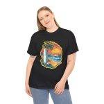 Retro Surf Summer Vibes Unisex Heavy Cotton Tee - Beach Sunset Design