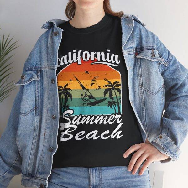 California Summer Beach Tee – Unisex Heavy Cotton T-Shirt for Travel Lovers