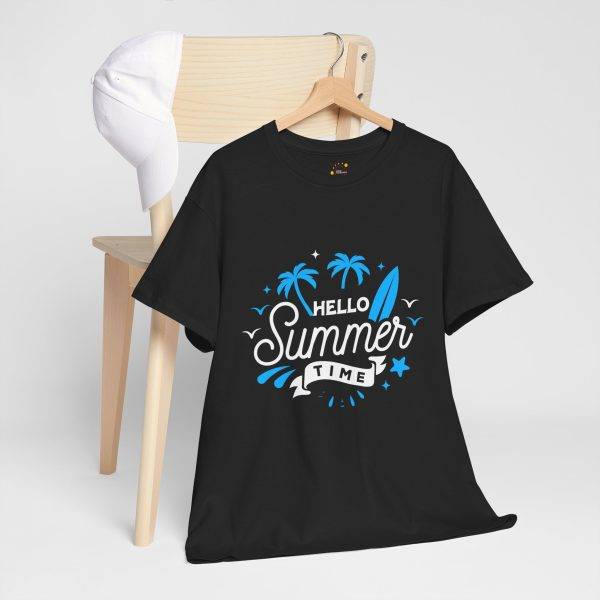 Hello Summer Time Unisex Heavy Cotton Tee - Beach Vibes T-Shirt Hello Summer Time Unisex Heavy Cotton Tee - Beach Vibes T-Shirt