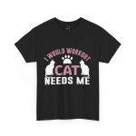 Cat Workout Unisex Heavy Cotton Tee - I Would Workout If Cat Needs Me