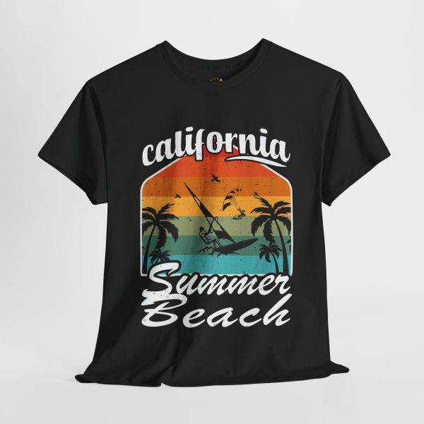 California Summer Beach Tee – Unisex Heavy Cotton T-Shirt for Travel Lovers