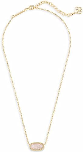Kendra Scott Elisa Pendant Necklace for Women, Fashion Jewelry, 14k Gold-Plated, Rose Quartz