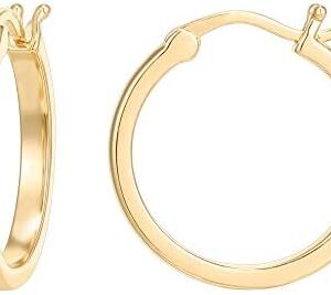 PAVOI 14K Yellow Gold Plated 925 Sterling Silver Post Lightweight Hoops | 20mm | Yellow Gold Hoop Earrings