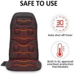 COMFIER Massage Seat Cushion with Heat,10 Vibration Motors Seat Warmer, Back Massager for Chair, Massage Chair Pad for Back Ideal Gifts for Women,Men,Black