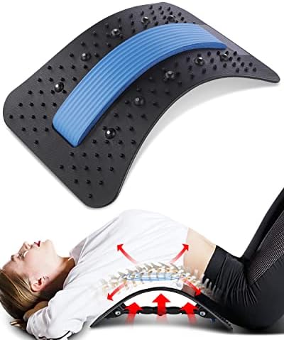 LTUMHGCR Back Stretcher, Back Cracker for Lower Back Pain Relief, Multi-Level Adjustable Spine Board for Herniated Disc, Sciatica, Scoliosis（Black）