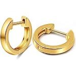 Gacimy Gold Hoop Earrings for Women, 14K Gold Plated Hoops with 925 Sterling Silver Post, Yellow Gold 40mm Medium