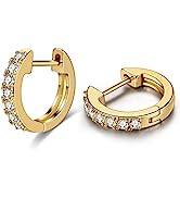 Gacimy Gold Hoop Earrings for Women, 14K Gold Plated Hoops with 925 Sterling Silver Post, Yellow Gold 40mm Medium