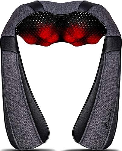 Shiatsu Electric Massager with Heat, Kneading Massage Pillow for Neck, Back, Shoulder, Muscle Pain Relief, Get Well Soon Presents - Christmas Gifts