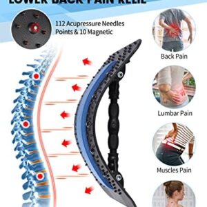 LTUMHGCR Back Stretcher, Back Cracker for Lower Back Pain Relief, Multi-Level Adjustable Spine Board for Herniated Disc, Sciatica, Scoliosis（Black）