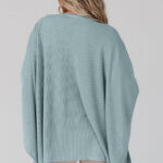 Solid Color Thread Knitwear Women's Loose Lace Long-sleeved Top