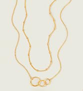 MEVECCO Gold Layered Choker Necklace for Women,18K Gold Plated Cute Dainty Karma Round Circle Disc Charm Small Beaded Satellite Chain Minimalist Choker Necklace