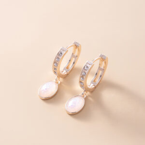 Pink Opal Stone Earrings For Women