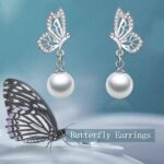 Butterfly Earrings Sterling Silver Pearl Earrings Studs For Women