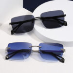 Frameless Square Sunglasses Retro For Men And Women