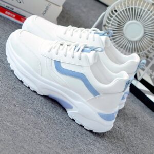 Woman Mesh Surface Breathable Casual Shoes Fashion Woman Lace-up Vulcanized Shoes Platform Comfort Woman Sneakers