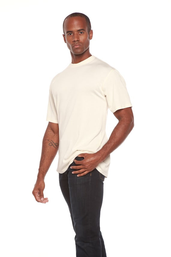 Men's Bamboo Viscose Organic T-Shirt - Breathable Silky Soft Bamboo Tee - Everyday Crew Neck Short Sleeve Tshirt