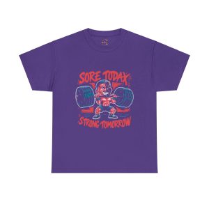 Strong today strong tomorrow lilac color gym Tshirt For Unisex Heavy Cotton Tee
