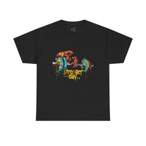Gym Black Color T-Shirt For Unisex Heavy Cotton Tee