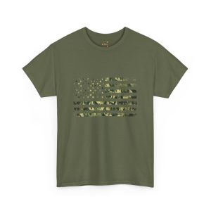 USA Flag military green color Tshirt For Unisex Heavy Cotton Tee