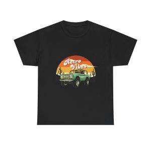 Retro Vibes Black Color T-Shirt For Men Heavy Cotton Tee