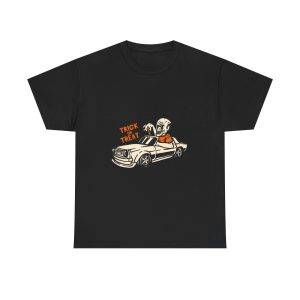 Halloween Trick Or Treat Black Color T-Shirt For Unisex Heavy Cotton Tee