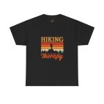 Hiking Black Color T-Shirt For Unisex Heavy Cotton Tee