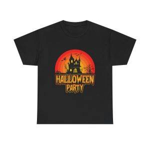 Halloween Party Black Color T-Shirt For Unisex Heavy Cotton Tee