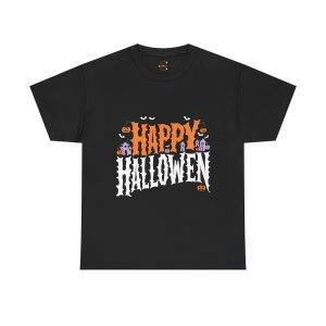 Happy Halloween Black Color T-Shirt For Unisex Heavy Cotton Tee