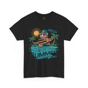 Summer Vibes Unisex Heavy Cotton Tee - Enjoy the Summer Surfing Design